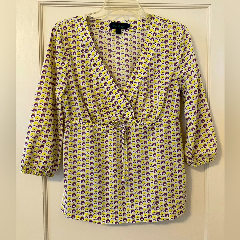 Boden Faux Wrap Blouse Size UK 12/US 8